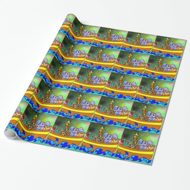 Noah's Ark Wrapping Paper (Unrolled)