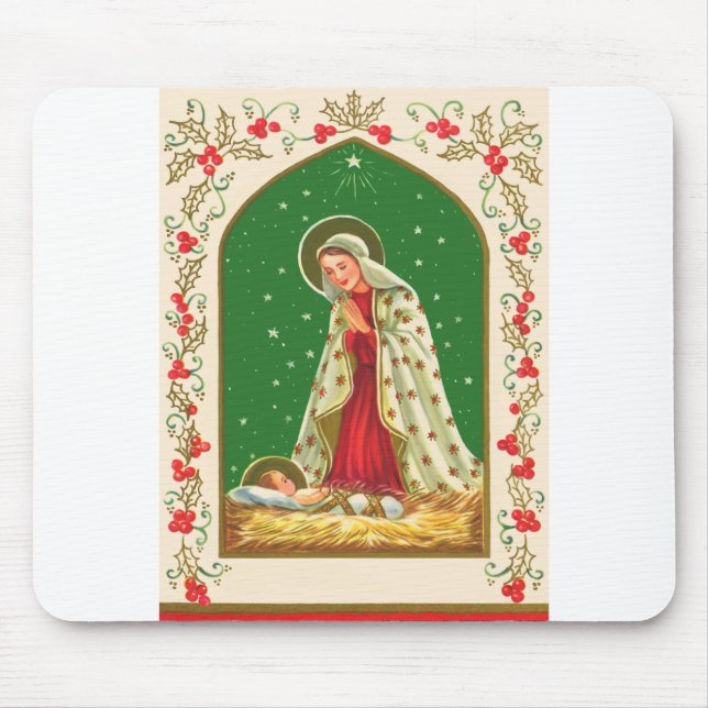 NOB165 Mary and Baby Jesus.tif Mouse Pad (Front)