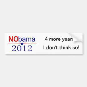 NObama 2012 election Bumper Sticker