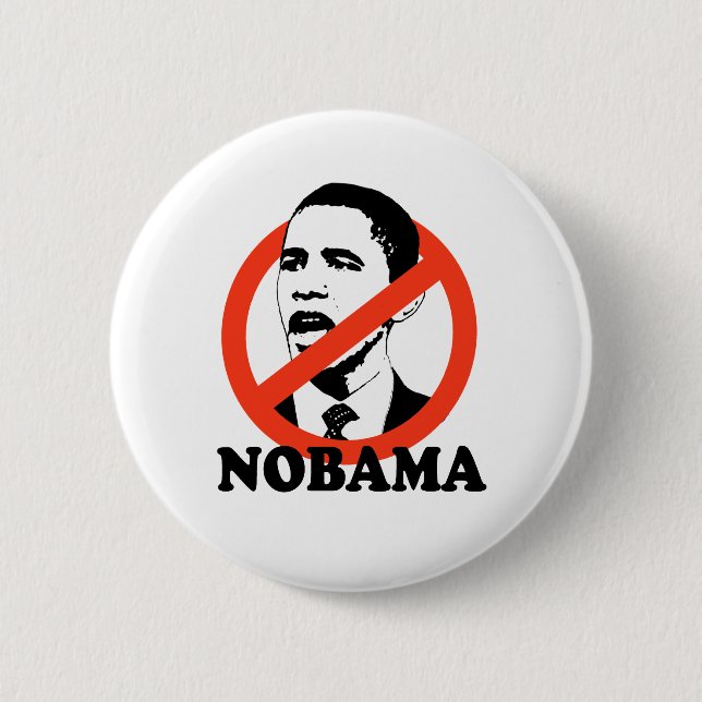 NOBAMA 6 CM ROUND BADGE (Front)