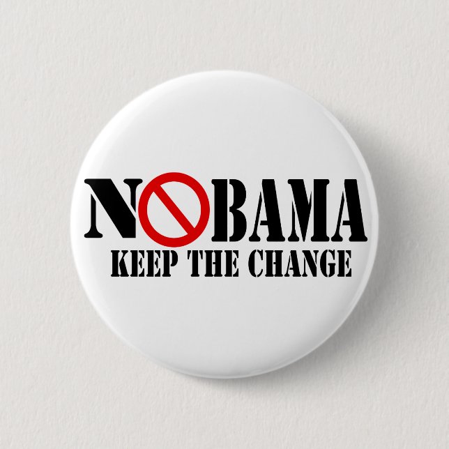 Nobama 6 Cm Round Badge (Front)