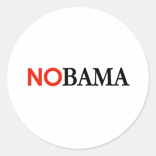 NOBAMA / ANTI-OBAMA - Customised Classic Round Sticker (Front)