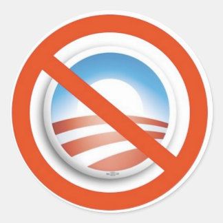 NOBAMA CLASSIC ROUND STICKER