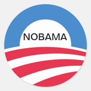NOBAMA CLASSIC ROUND STICKER