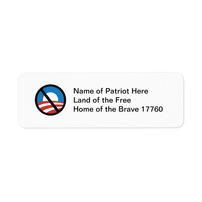 Nobama Logo Return Address Sticker (Front)