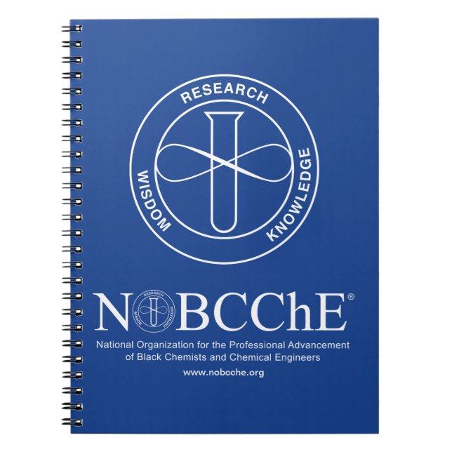 NOBCChE Blue Spiral Note - White Logo Notebook (Front)