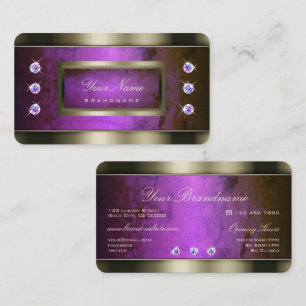 Nobe Silver with Purple Marble Faux Rhinestones Business Card