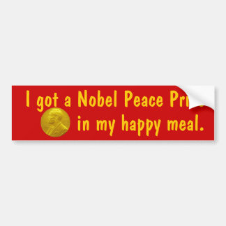 Nobel Prize in happy meal bumper sticker