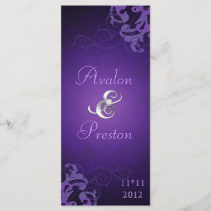 Nobel Purple Scroll Purple Wedding Program