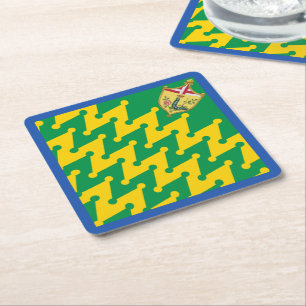 Nobile Contrada del Bruco (Caterpillar) Palio Square Paper Coaster
