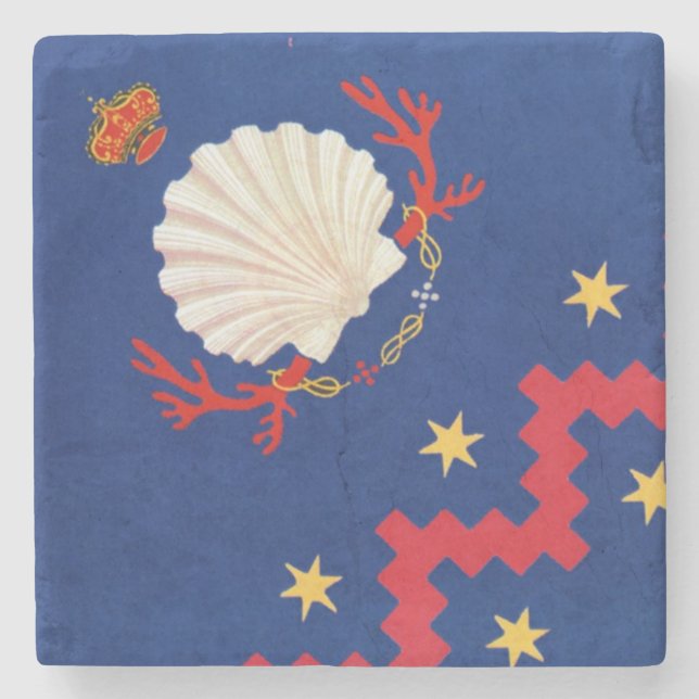 Nobile Contrada del Nicchio (Seashell) Palio Stone Coaster (Front)