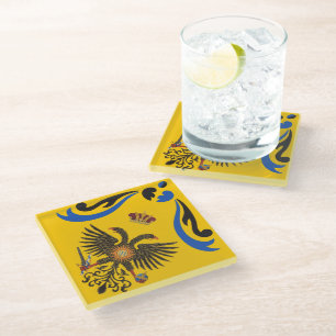 Nobile Contrada dell'Aquila Palio di Siena (Eagle) Glass Coaster
