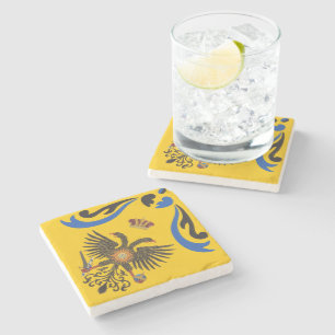 Nobile Contrada dell'Aquila Palio di Siena (Eagle) Stone Coaster