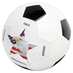 Noble Bald Eagle, The American Flag, Star Soccer Ball