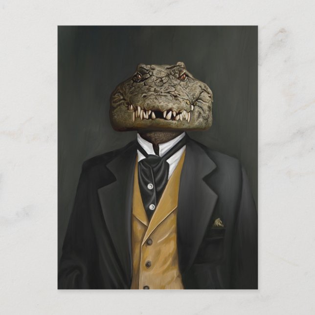 Noble Beasts - Dandy Crocodile Postcard (Front)