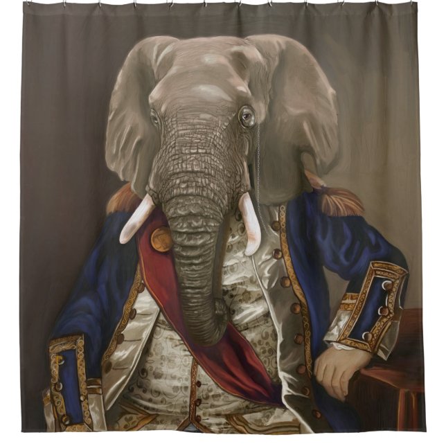 Noble Beasts - Dandy Elephant  Shower Curtain (Front)