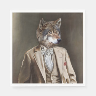 Noble Beasts - Dandy Wolf Napkin