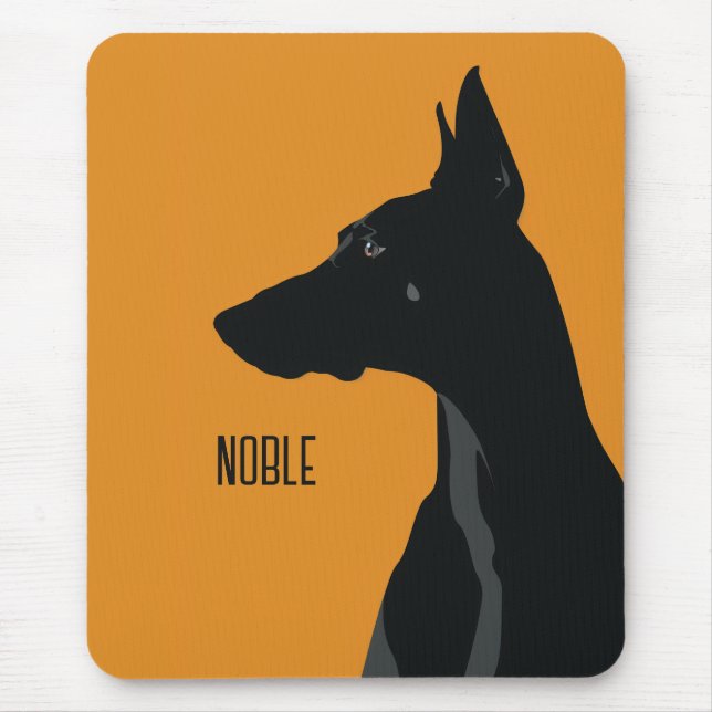 Noble Black Doberman Mouse Pad (Front)
