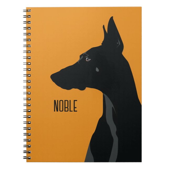 Noble Black Doberman Notebook (Front)