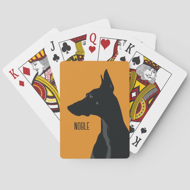 Noble Black Doberman Playing Cards (Back)