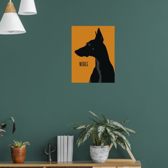 Noble Black Doberman Poster (Living Room 1)