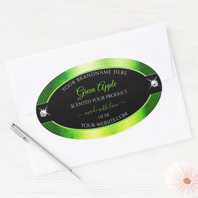 Noble Black Marbled Green Brilliants Product Label (Envelope)