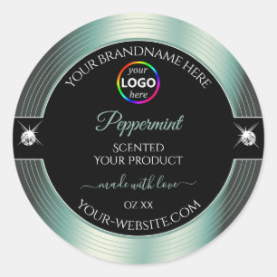 Noble Black Shiny Icy Teal with Logo Product Label