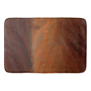 Noble brown / dark orange painted design bath mat