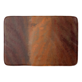 Noble brown / dark orange painted design bath mat