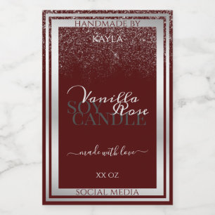 Noble Burgundy and Silver Product Packaging Labels