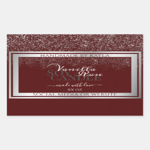 Noble Burgundy and Silver Product Packaging Labels