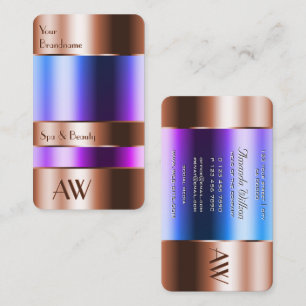 Noble Copper Glass Can Look Blue Liquids Initials  Business Card