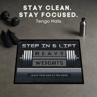 Noble fitness barbell design for gym doormat