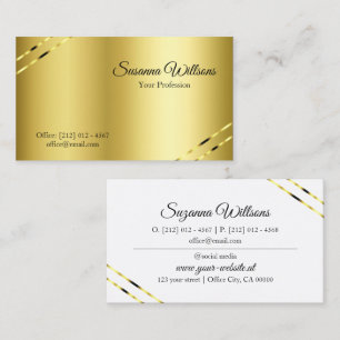 Noble Gold with Shimmery Lines Classy and Elegant Business Card