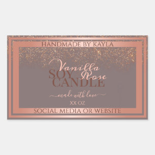 Noble Grey Product Packaging Labels Rose Gold