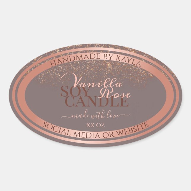 Noble Grey Product Packaging Labels Rose Gold (Front)