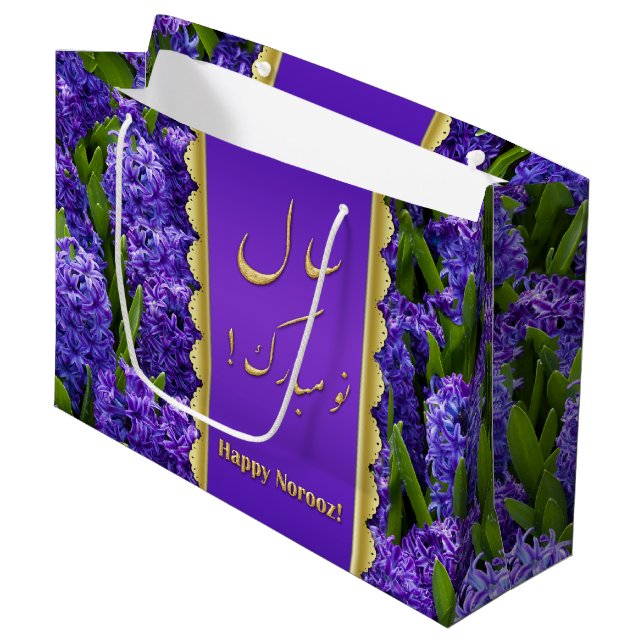 Noble Happy Norooz Hyacinths - Large Gift Bag (Front Angled)