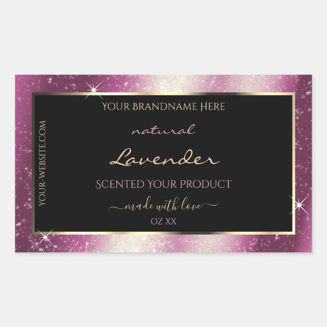 Noble Lavender Sparkle Glitter Frame Product Label (Front)