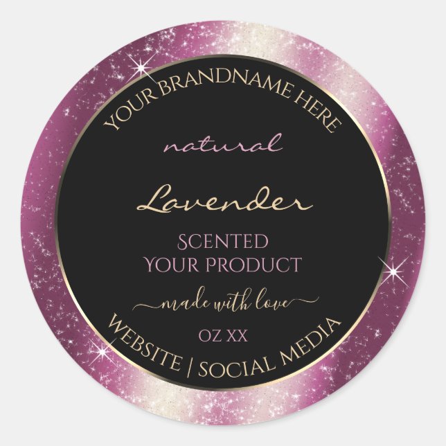 Noble Lavender Sparkle Glitter Frame Product Label (Front)