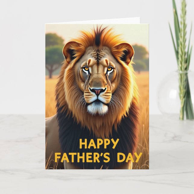 Noble Lion Fathers Day Card (Front)