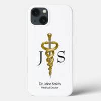 Noble Medical Classy Elegant Gold Silver Asclepius