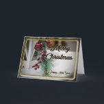 Noble Merry Christmas with romantic decoration Card<br><div class="desc">Merry Christmas and a Happy New Year! Christmas - the perfect time for love and pleasure, family and friends! This merry Christmas card is the ideal eye-catcher for your beautiful event and will be remembered for a long time even after the Christmas celebration. Invite your special guests, beloved guests and...</div>