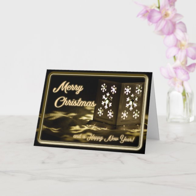 Noble Merry Christmas with sparkling lights! Card (Orchid)