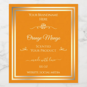 Noble Orange Product Label Gold Frame Vintage Rose