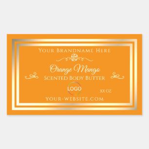 Noble Orange Product Label Gold Frame with Logo