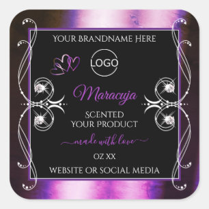 Noble Purple Black Product Label Diamonds Add Logo