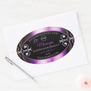 Noble Purple Black Product Label Diamonds Add Logo