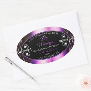 Noble Purple Black Product Labels Sparkle Diamonds