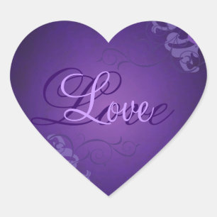 Noble Purple Scroll Heart Purple Love Sticker