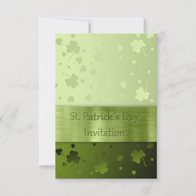 Noble St. Patrick's Day Shamrocks - Invitation (Front)